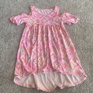 Geometric print cold shoulder dress